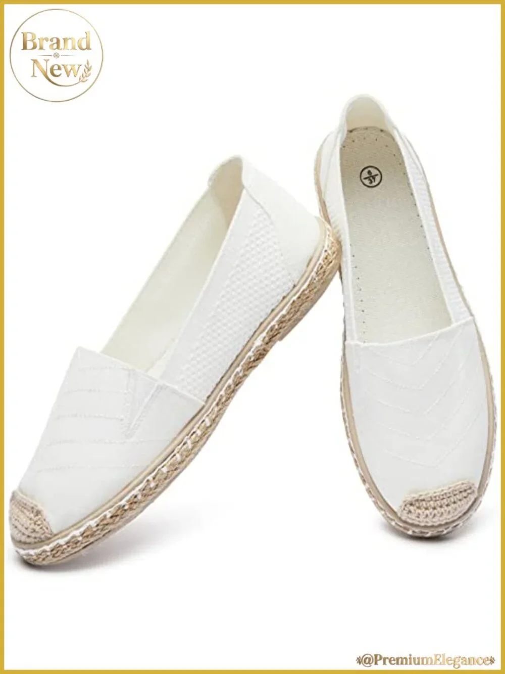 Espadrille Loafers for Women, Foldable Canvas Slip On Comfort Flats Memory Foam